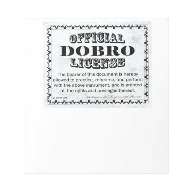 Bloc De Notas Licencia Dobro (Frente)