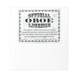 Bloc De Notas Licencia Oboe