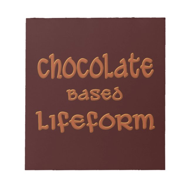 Bloc De Notas Lifeforme A Base De Chocolate (Frente)