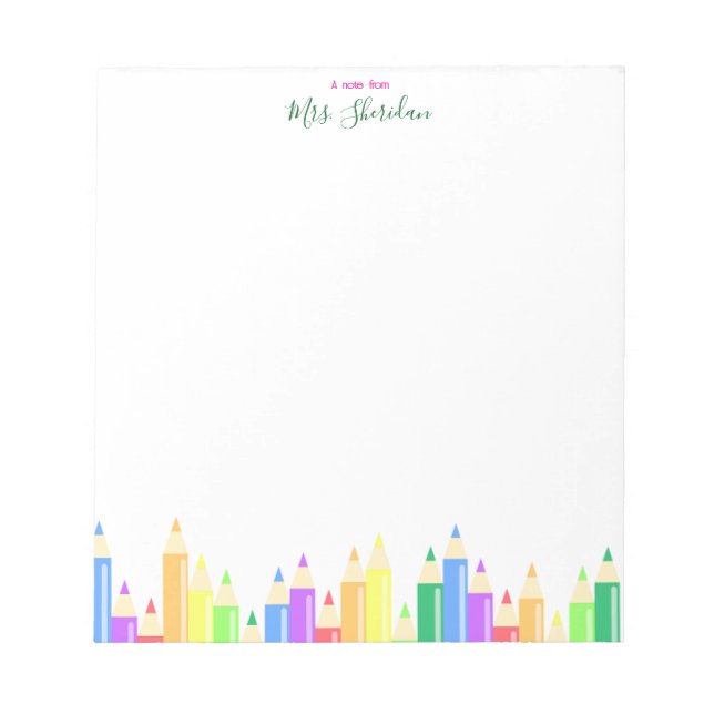 Bloc De Notas Light Multicolor Kindergarten Teacher Notepad (Frente)