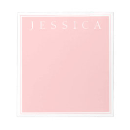 Bloc De Notas Light Rose Pink | Your Name in White
