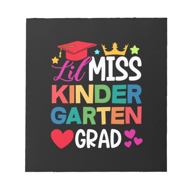 Bloc De Notas Lil Miss Kindergarten Grad Prek Graduación (Frente)