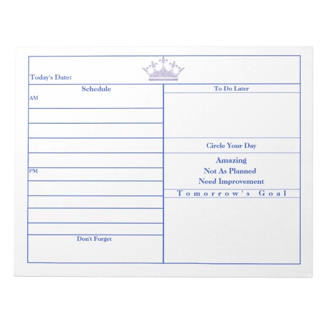 Bloc De Notas Lilac Crown Notepads decorativos (Frente)