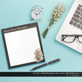 Bloc De Notas Lily de la Felicidad del Valle Negro Personalizado