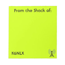 Bloc De Notas Lime Green Amateur Radio Call Rótulo Notepad