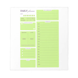 Bloc De Notas Lime Green Minimalist Daily Planner Template