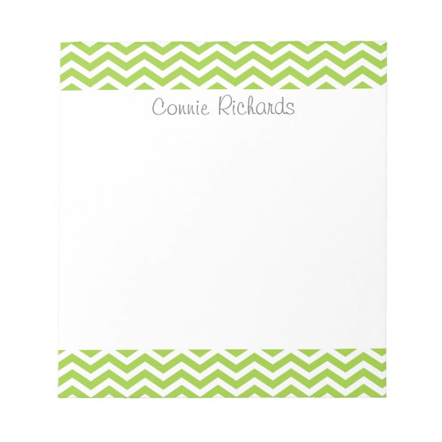 Bloc De Notas Lime zigzag patrón notepad (Frente)