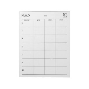 Bloc De Notas Limpiar + Planificador de comidas simple