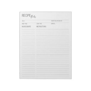 Bloc De Notas Limpiar + Simple Receta Páginas ii Notepad