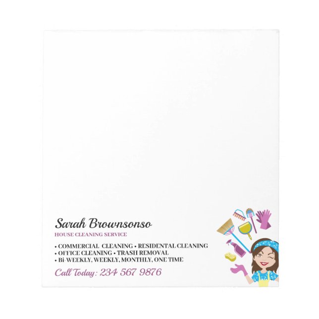 Bloc De Notas Limpieza de marcas de jugo rosadas púrpuras (Frente)