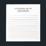 Bloc De Notas Lin Minimalista profesional<br><div class="desc">Un moderno bloc de notas con un diseño minimalista en blanco y negro. Nombre personalizado y rol de posición de título y texto de empresa o personalizado presentado en un fondo blanco simple. Personalice el uso de los campos proporcionados o utilice el botón "mensaje" para ponerse en contacto con el...</div>