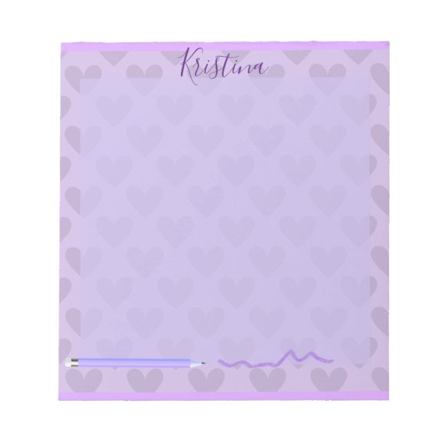 Bloc De Notas Lindo Chic Pastel Lavanda Personalizado (Frente)