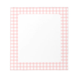 Bloc De Notas Lindo patrón de gingham a cuadros rosados retro