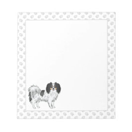 Bloc De Notas Lindo perro Phalène tricolor de dibujos animados c