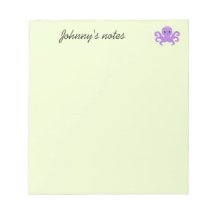 Bloc De Notas Lindo pulpo morado verde