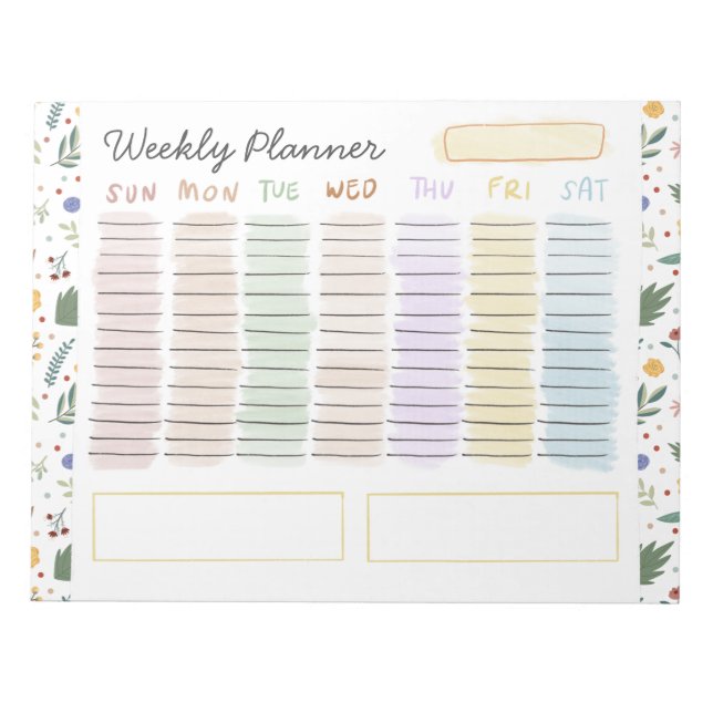 Bloc De Notas Lindo y Divertido Floral Pastel (Frente)