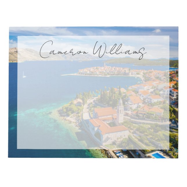 Bloc De Notas Línea costera | Ciudad de Korcula, isla de Korcula (Frente)