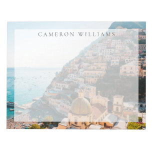 Bloc De Notas Línea costera   Positano Italia, Aldea Cliffside