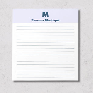 Bloc De Notas Línea Personalizada de Nombre en Monograma Chic La