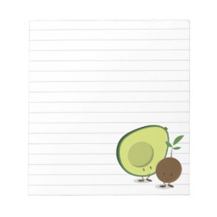 Bloc De Notas Líneas grises blancas del aguacate y del hoyo del