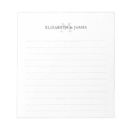 Bloc De Notas Líneas trazadas de la pareja de nombres de monogra