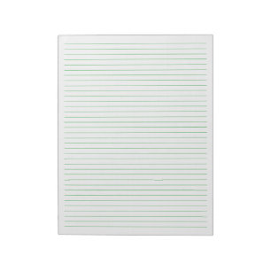 Bloc De Notas Líneas verdes - Papel regular de la universidad en