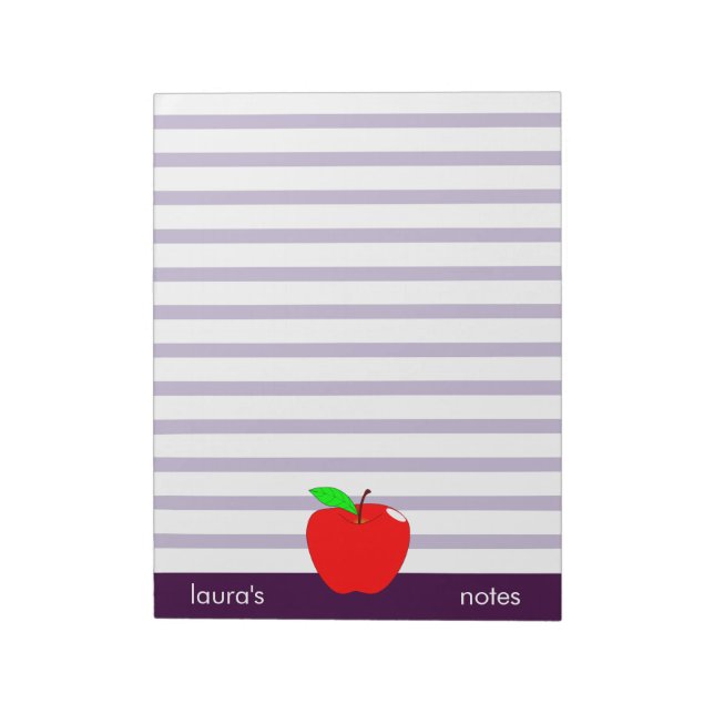 Bloc De Notas Líneas violetas personalizadas del profesor de la  (Lado Izquierdo)