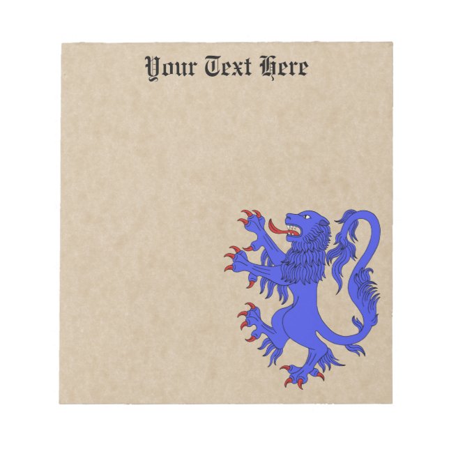 Bloc De Notas Lion Rampant Azure (Frente)