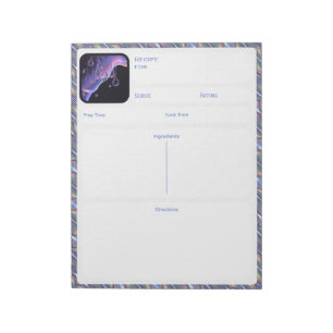 Bloc De Notas Liquify - Tarjeta de receta de inserto de encuader