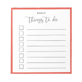 Bloc De Notas Lista de caligrafías de corte por hacer