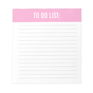 Bloc De Notas Lista de color rosa liso y sólido