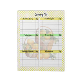 Bloc De Notas Lista de comestibles de limón limón