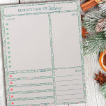 Bloc De Notas Lista de comidas por hacer en invierno de Daily Pl<br><div class="desc">Planner diario personalizado con vegetación de invierno y bayas en rojo y verde. El planificador tiene secciones para su lista de tareas, notas, comidas y citas o recordatorios. Este bloc de notas desgarrador está impreso en cada página para que dure 40 días - perfecto para la temporada de invierno y...</div>