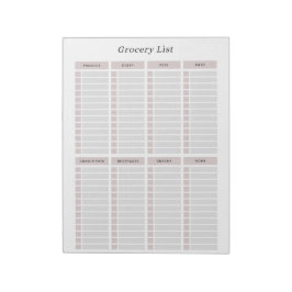 Bloc De Notas Lista de Compras de Comestibles Elegante Checklist