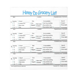 Bloc De Notas lista de compras de miel...