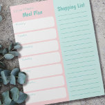 Bloc De Notas Lista de compras de planificadores de comidas pers<br><div class="desc">Notepad rosa y azul pastel para su planeamiento semanal de comidas y listas de compras. Dicho esto, la plantilla está configurada para que usted edite los títulos, por lo que por favor no dude en cambiar el Plan de Comidas y la Lista de Compras a Nombramientos y Lista de Tareas,...</div>