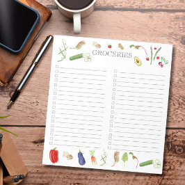 Bloc De Notas Lista de Compras de Verduras al Acuarela
