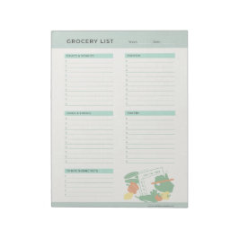 Bloc De Notas Lista de Compras de Verduras, Amarillos y Naranjas