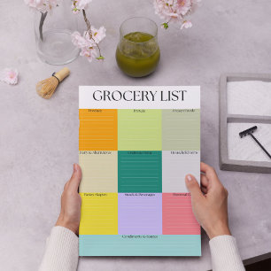 Bloc De Notas Lista de compras en bloques de color negrita