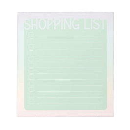 Bloc De Notas Lista de compras (Green Pastel Rainbow)