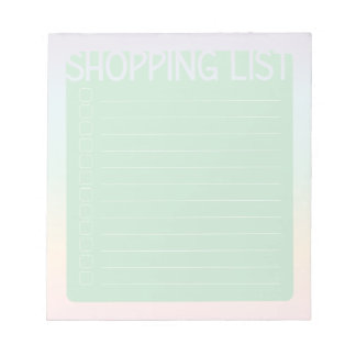 Bloc De Notas Lista de compras (Green Pastel Rainbow)