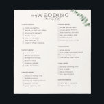 Bloc De Notas Lista de comprobación de bodas<br><div class="desc">¡El planificador perfecto con una lista de control de boda delantero para que la próxima novia pueda estar en lo más alto de las cosas y evitar el síndrome de bridezilla! Puede personalizar cada lote de la lista de verificación o dejarla tal como está, pero no olvide personalizar con sus...</div>