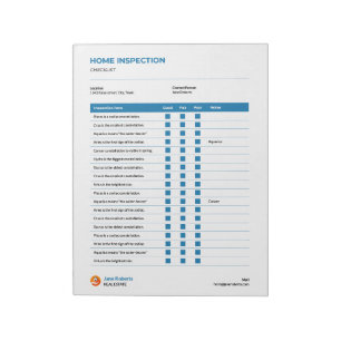 Bloc De Notas Lista de comprobación de inspecciones domiciliaria