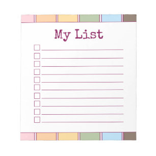Bloc De Notas Lista de comprobación de Personalizados retro colo