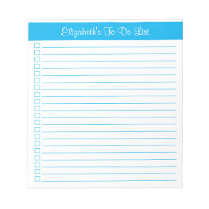 Bloc De Notas Lista de comprobación de una columna de Sky Blue d