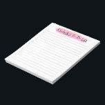 Bloc De Notas Lista de comprobación personalizada de pincel rosa<br><div class="desc">Manténgase organizado y elegante con nuestro "Bloc de notas personalizado de lista de comprobación de pincel rosado moderno". Este bloc de notas de personalizable presenta un diseño contemporáneo de pincel rosa y le permite personalizarlo con su nombre o iniciales. Realice un seguimiento de las tareas, citas y notas importantes en...</div>