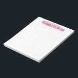 Bloc De Notas Lista de comprobación personalizada de pincel rosa<br><div class="desc">Manténgase organizado y elegante con nuestro "Bloc de notas personalizado de lista de comprobación de pincel rosado moderno". Este bloc de notas de personalizable presenta un diseño contemporáneo de pincel rosa y le permite personalizarlo con su nombre o iniciales. Realice un seguimiento de las tareas, citas y notas importantes en...</div>