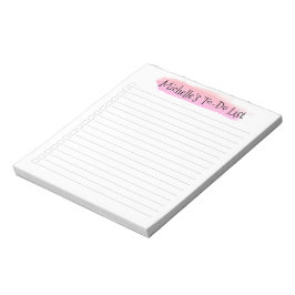 Bloc De Notas Lista de comprobación personalizada de pincel rosa