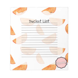 Bloc De Notas Lista de cubos, Naranja de Kawaii