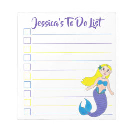 Bloc De Notas Lista De Hechos Personalizada De La Sirenita Azul 